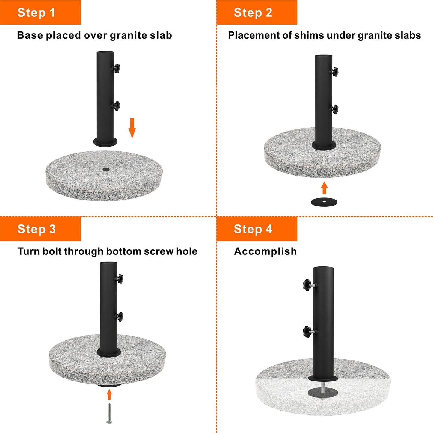 Wdwlbsm Granite Umbrella Stand Tube Heavy Duty Stone Umbrella Base,Table Umbrella Tube Bracket,DIY Umbrella Stand Parts Outdoor,Umbrella Parts Base Holder for Cement and Granite Boards