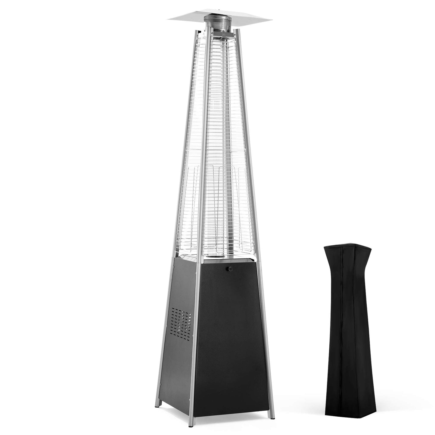 Pamapic Patio Heater, 42,000 BTU Pyramid Flame Outdoor Heater, Quartz Glass Tube Propane Patio Heater
