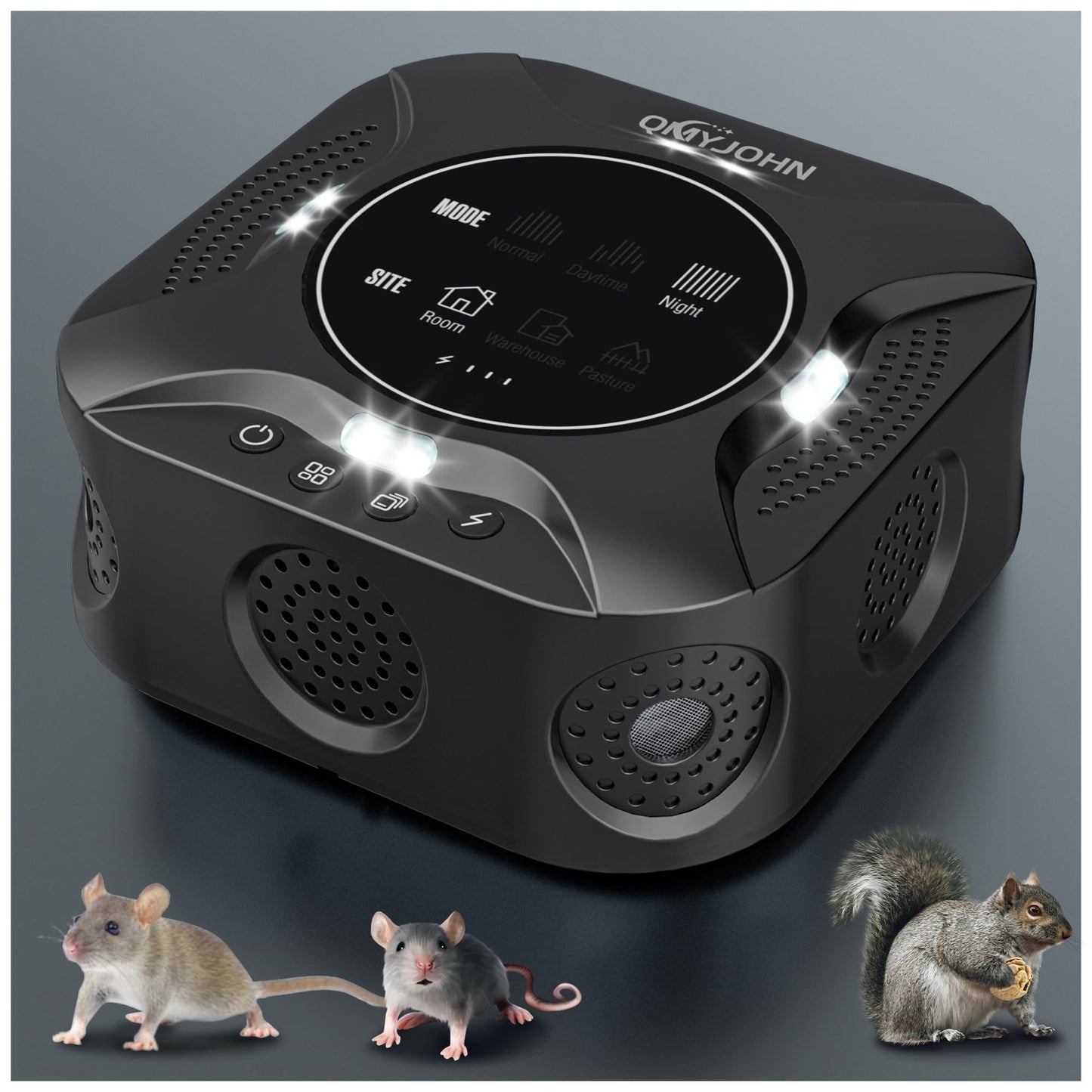 LED Display-Indoor Ultrasonic Pest Repeller Plug-in,with a LED Strobe Light,Effectively Repels Mice,Squirrels,Squirrel Repellent for House,Suitable for Attics,Garages,RVs,etc.