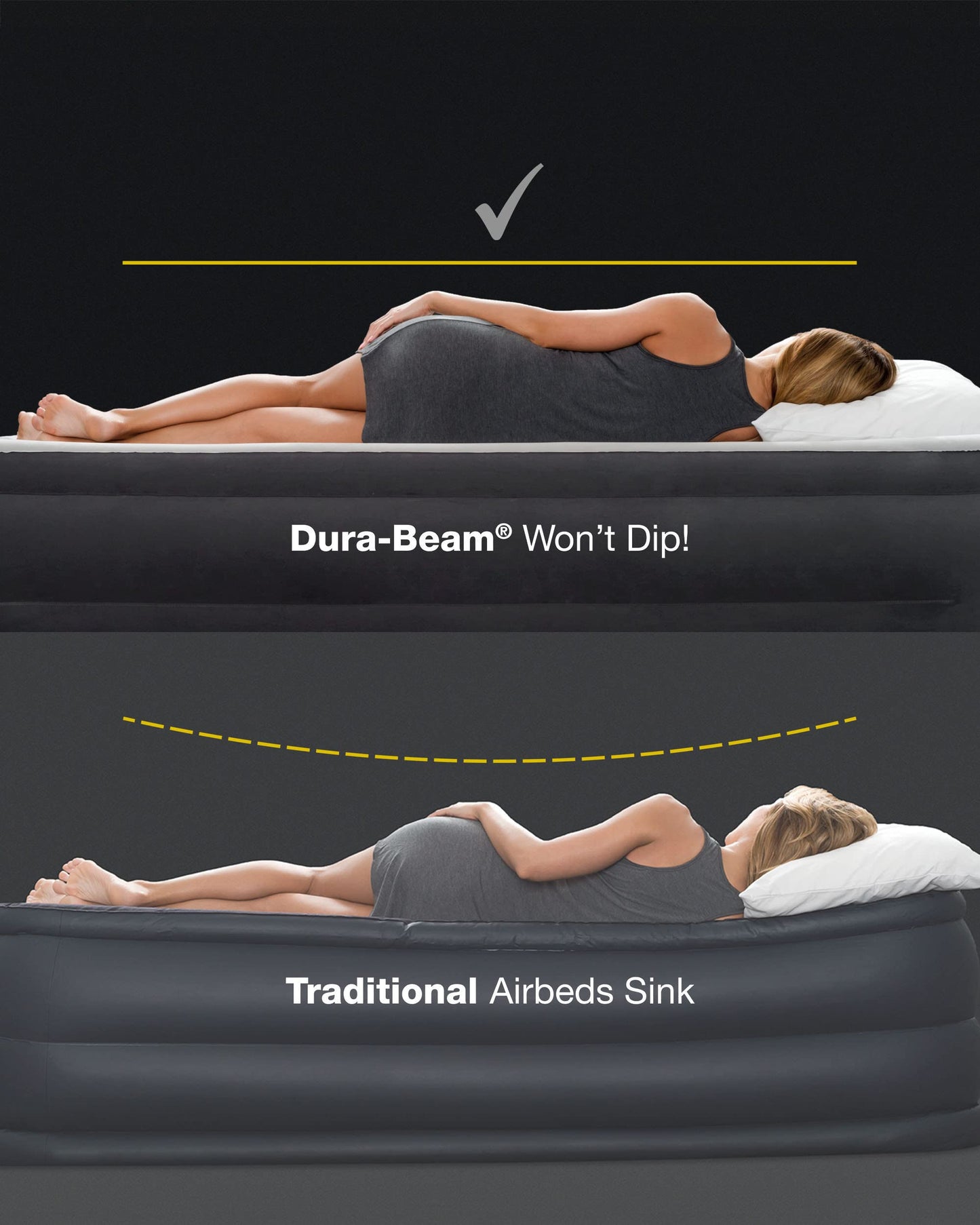 Intex 64107E Dura-Beam Standard Prestige Air Mattress: Fiber-Tech - Twin Size - 10in Bed Height - 300lb Weight Capacity - Pump Sold Separately