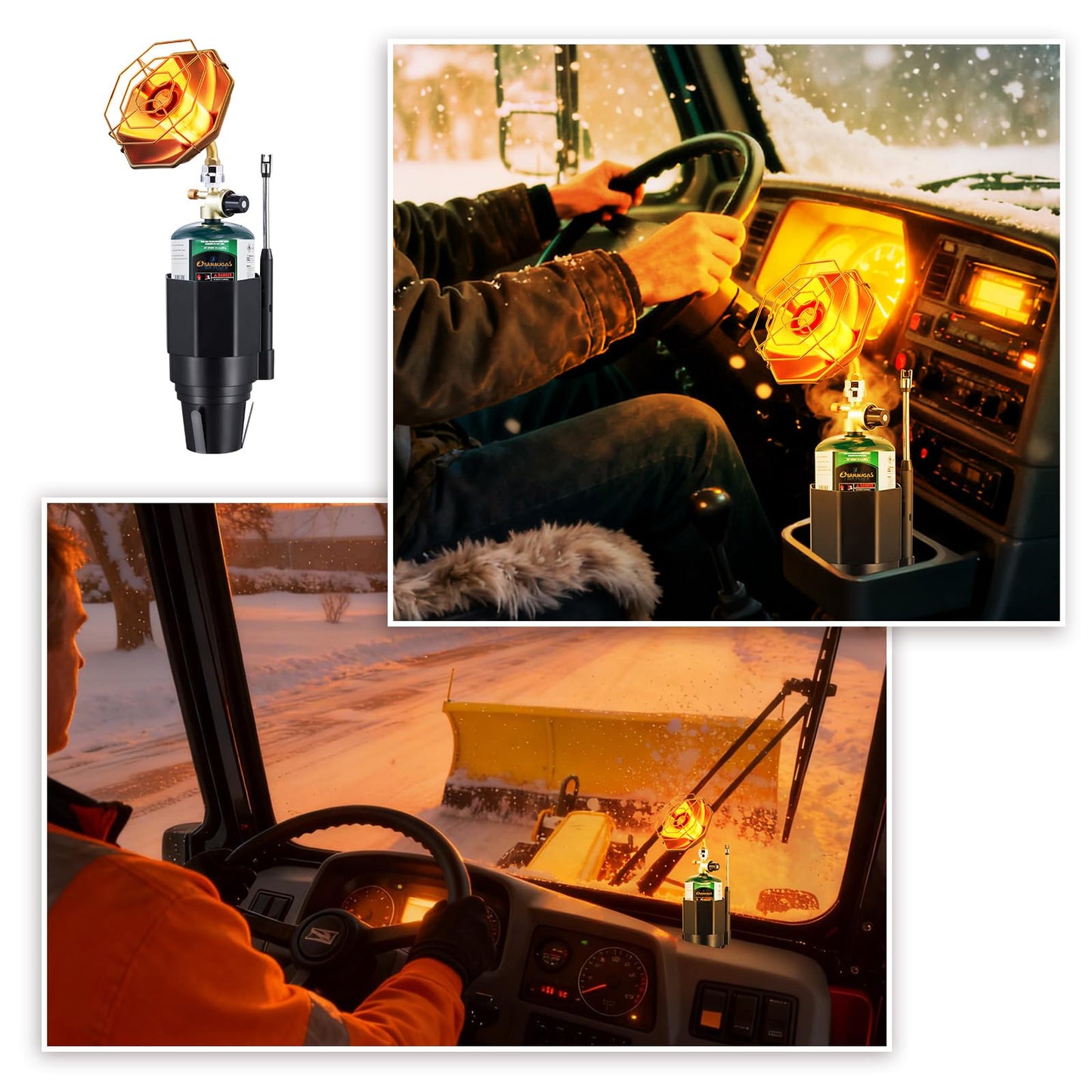 6200 BTU Propane Camping Heater, Portable Tent Heater with Radiant Burner, Adjustable Flame, Stable Base, Fits 1 lb Propane Tank for Hiking Ice Fishing Hunting Backyard