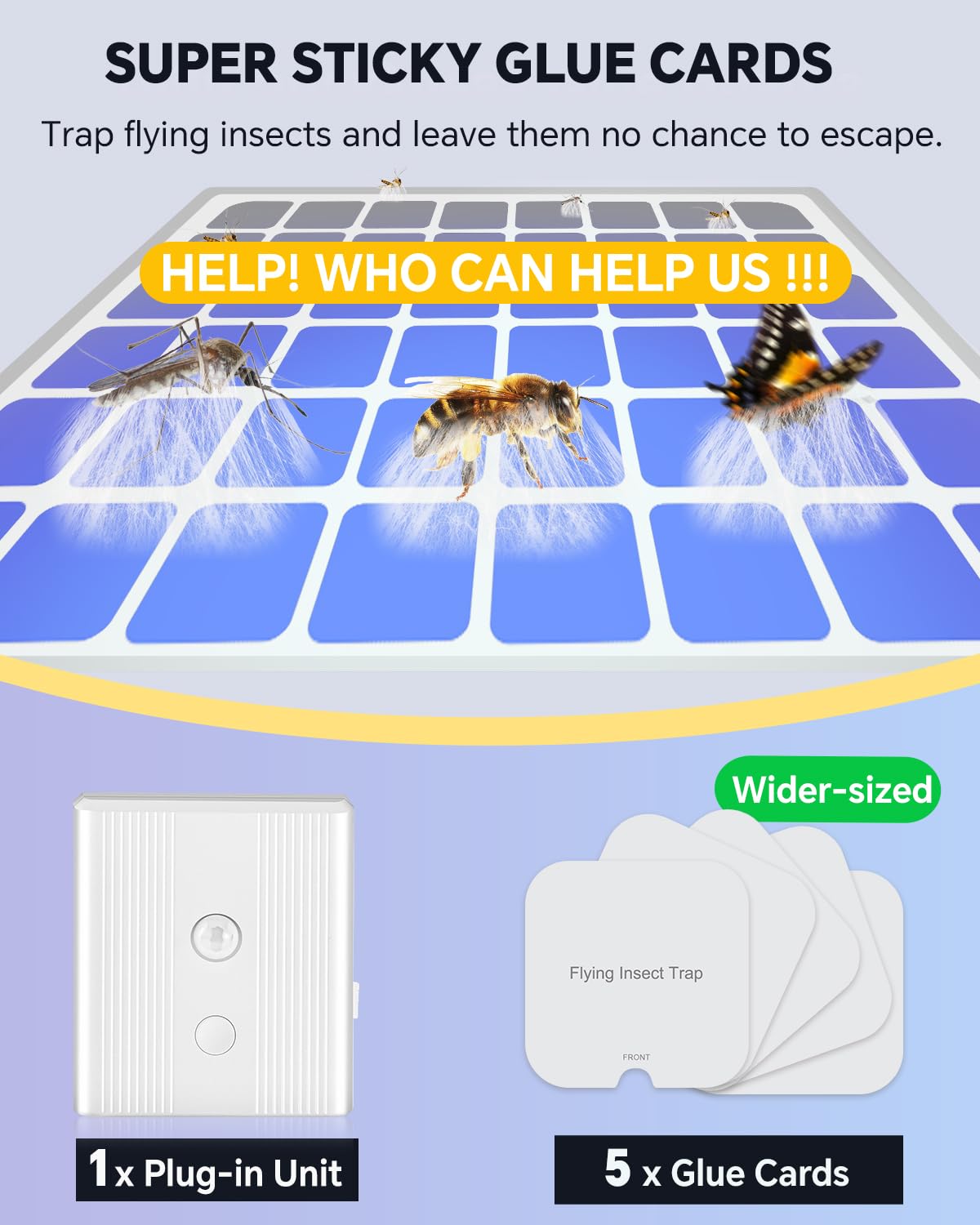 Fly Trap Indoor- 2 in 1 Plug in Fly Trap with Auto Night Light, Fruit Fly Traps for Indoors, Gnat Trap, Bug Light Trap for Mosquitoes, Flies, Fruit Flies, Moths (2)