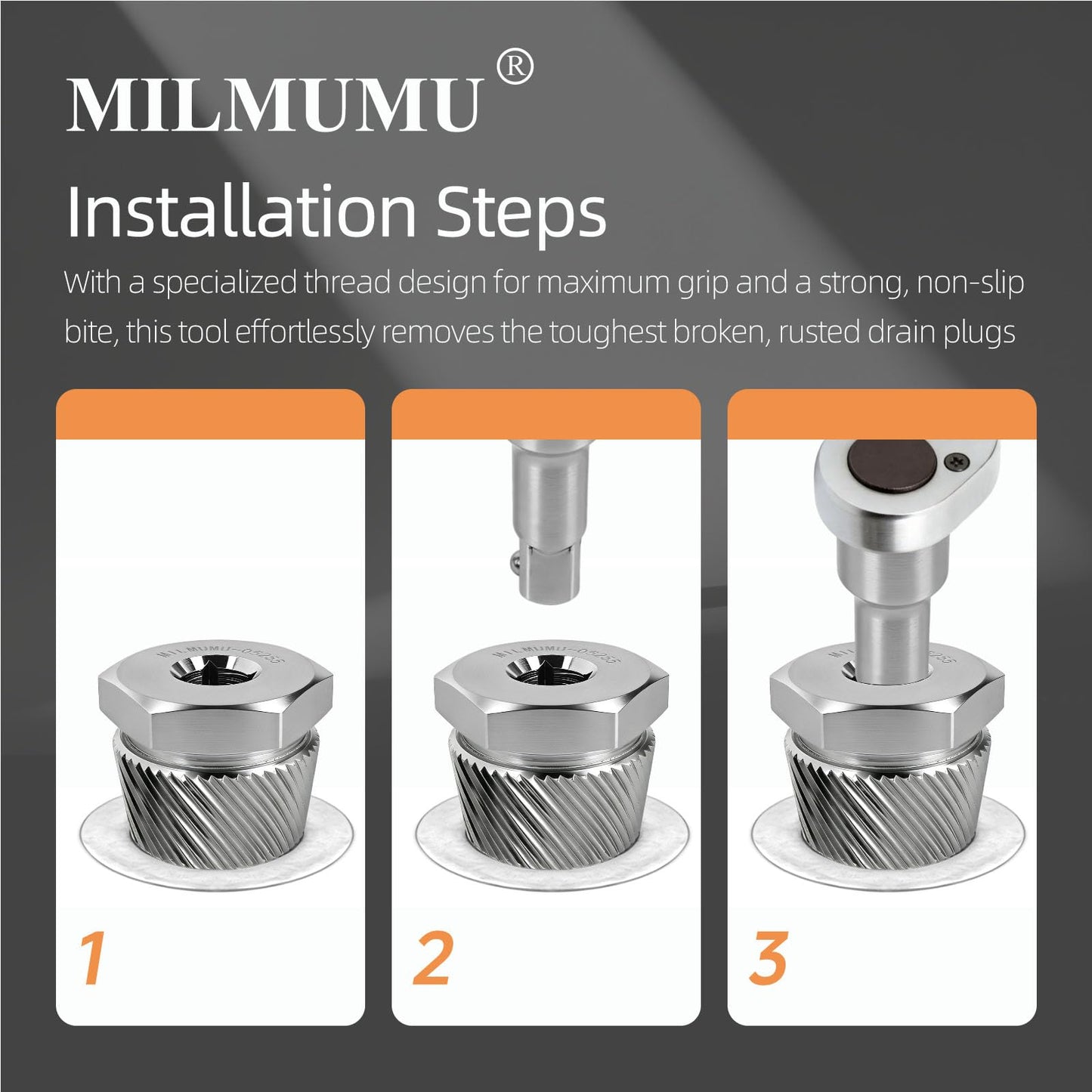 1.5" Tub Drain Extractor Removes Old Broken Stubborn and Rusted Drains with Ease Strong Grab Plumbing and Rusted Drains with Ease Strong Grab Plumbing（ M05255 1.5")-1PACK