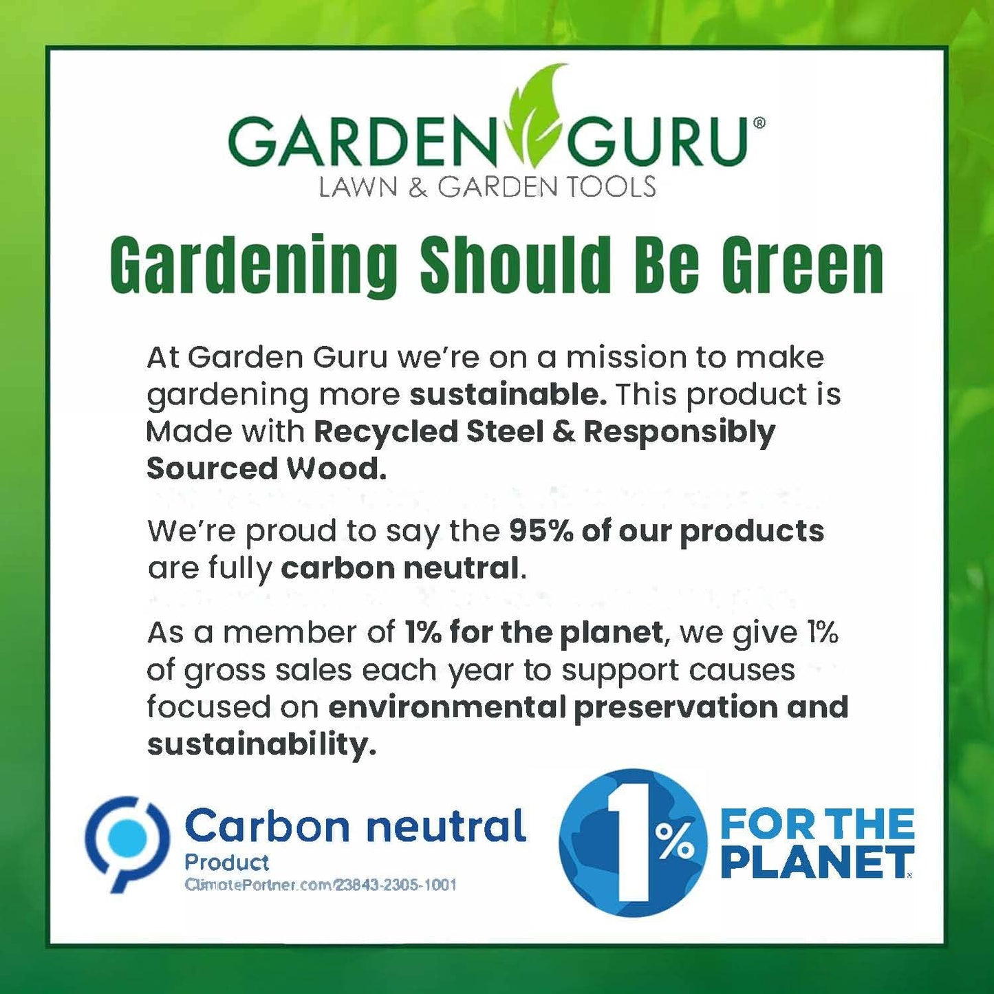 Garden Guru Eco Hand Cultivator Rake Tiller Tool- 100% Recycled Stainless Steel - Rust Resistant - FSC Certified Wood Ergonomic Handle - Great for Gardening Cultivating Loosening Weeding