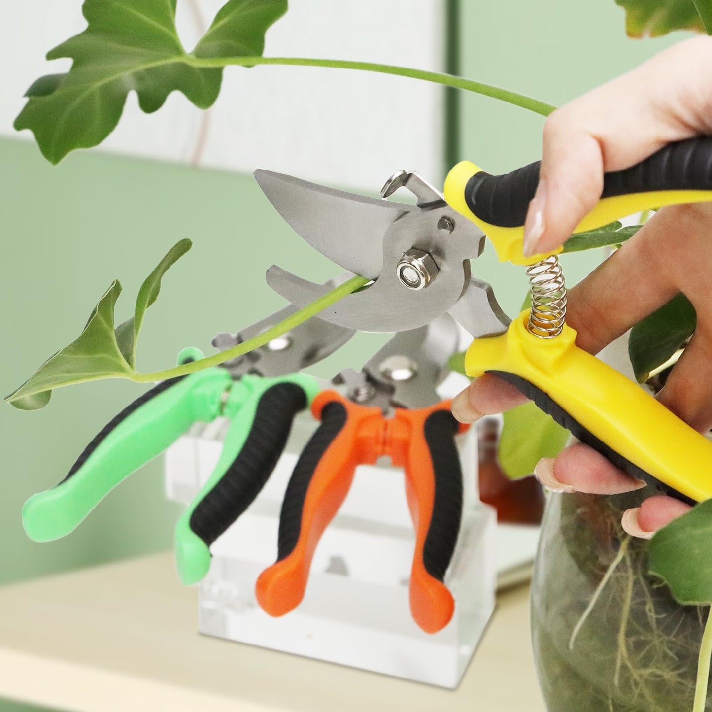 3PCS Garden Pruning Shears-7.5 Inch Stainless Steel Pruning Snips,Garden Scissors Handheld for Gardening Cutting Flower Tree Trimming Tools (3)