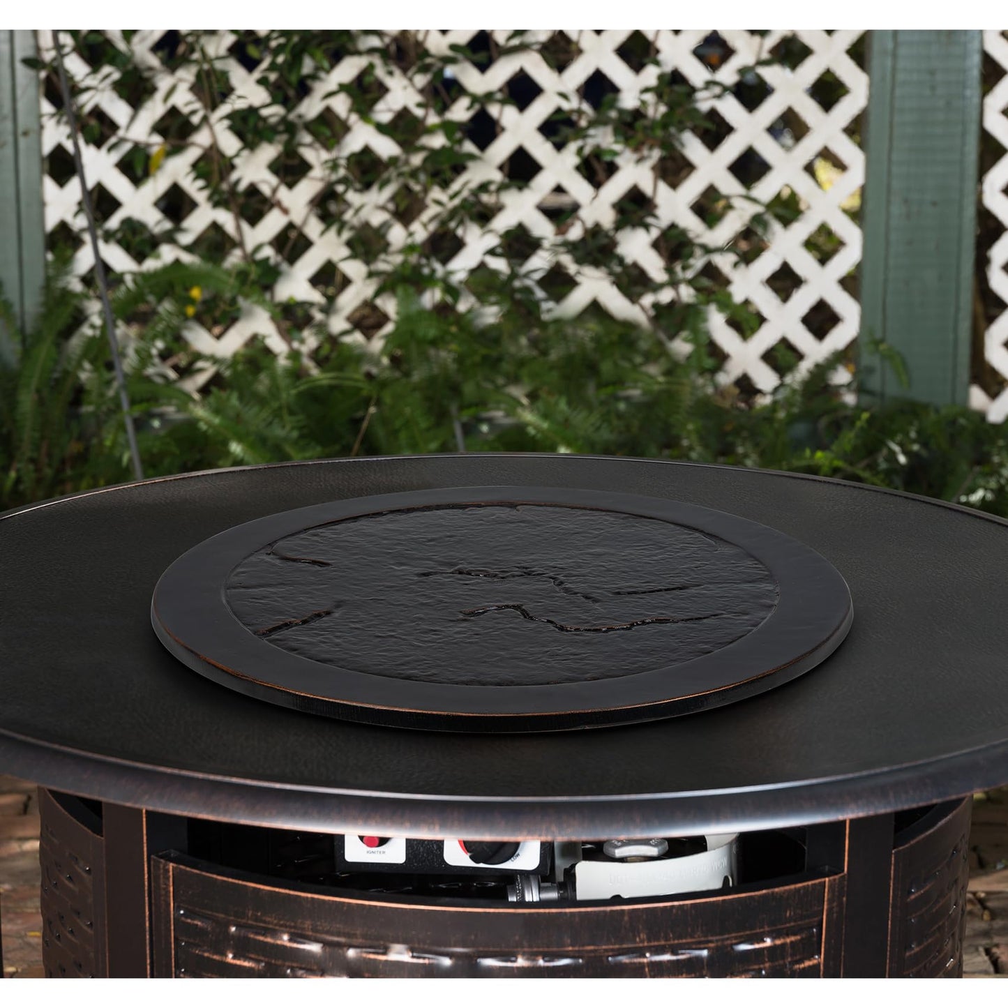 Stanbroil Cast Aluminum Fire Pit Lid, Rust-Free Lid for Outside Fire Pit or Table, Lazy Susan for Agio and TK Classics