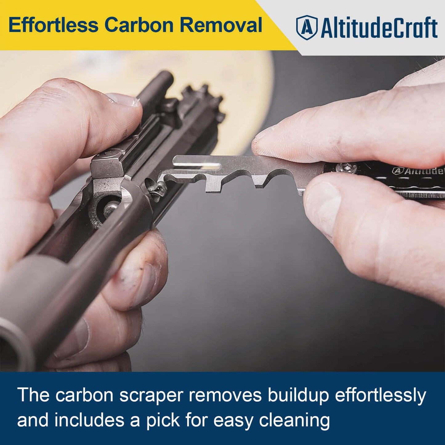 AltitudeCraft Carbon Multi-Scraper and Sight Tool Kit, Carbon Cleaning Tool, Carbon Removal Tool, Front Sight Tool, Includes Disassembly Tool and Pin Punch Tool