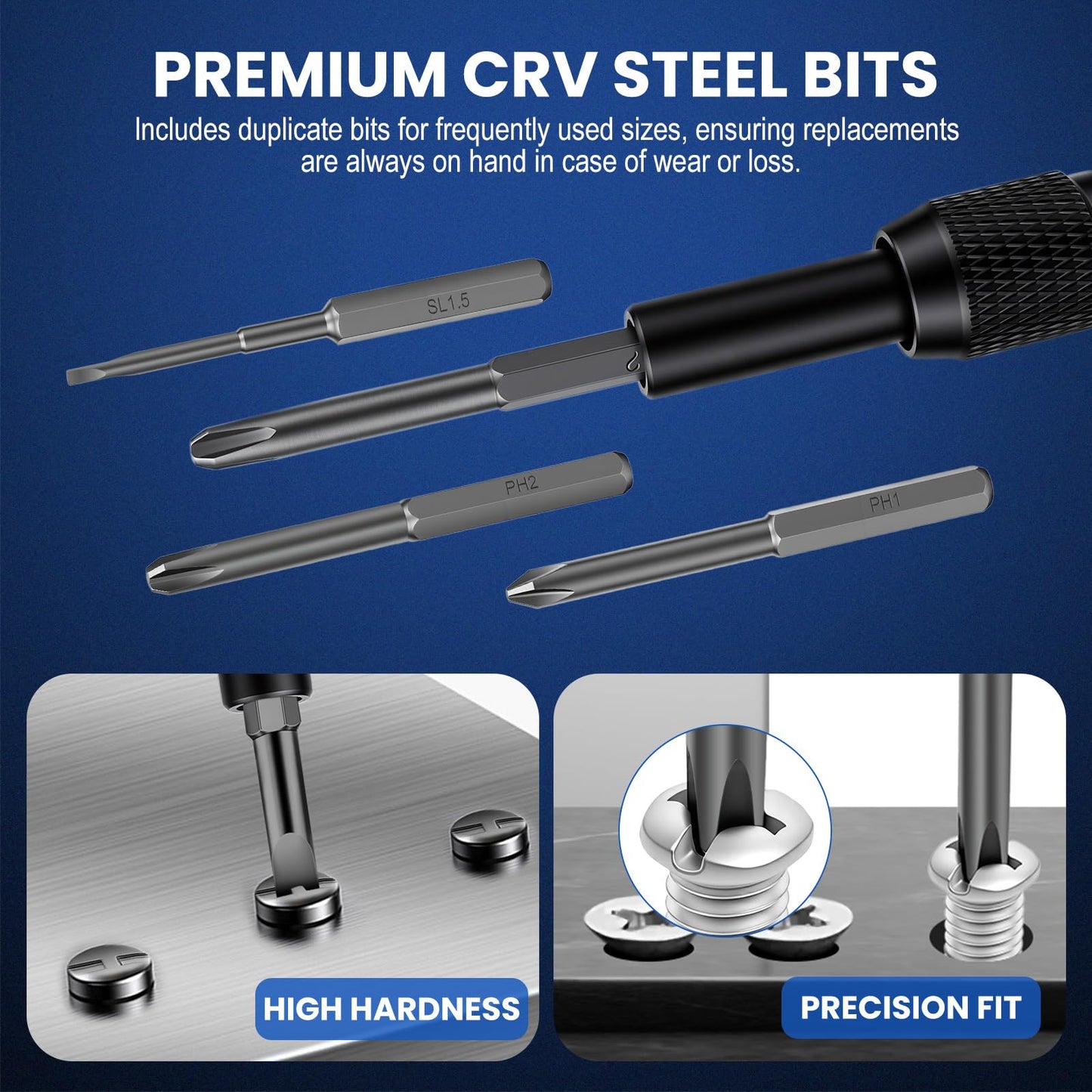 152Pcs Precision Screwdriver Set with 140 CR-V Bits,Magnetic Screwdriver Set with Storage Case&Accessories,Multi-Bit Electronics Repair Kit for iPhone,MacBook,Laptop,PC,Game Console,Tablet,Drone,etc