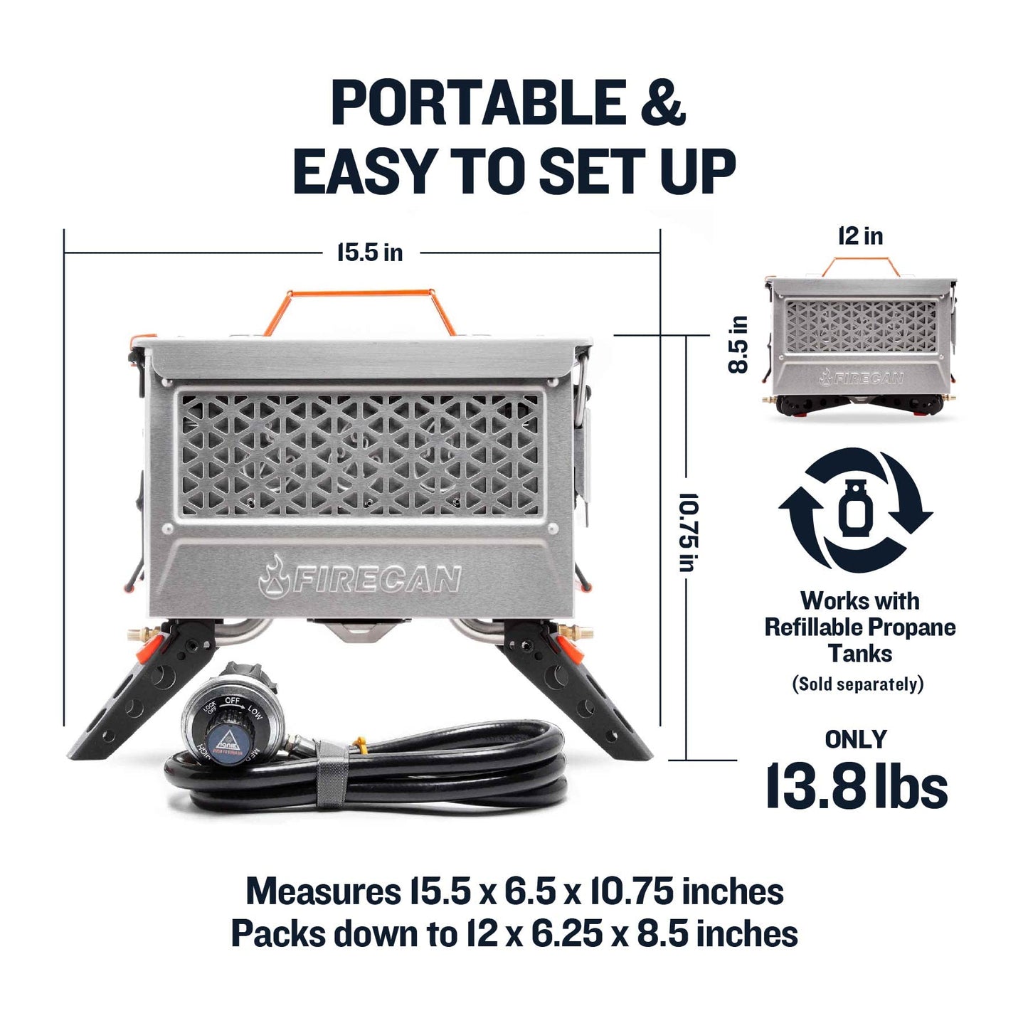 Ignik FireCan Deluxe Portable Propane Fire Pit and Grill