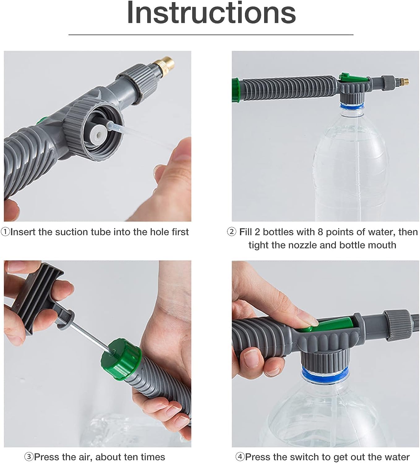 Green Handheld Sprayer - High Pressure Air Pump Manual Sprayer with Adjustable Nozzle - Garden Pump Sprayer - Hand Pump Sprayer Pressure Sprayer Top for Home Lawn and Garden Sprayer