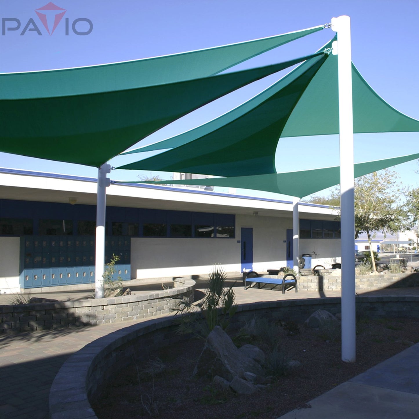 Patio Paradise 16' x 16' x 16' Sun Shade Sail Triangle Canopy Shade Cloth Fabric Sunlight Block Patio Pergola Cover HDPE Deck Awning for Outdoor Backyard Roof Shading, Turquoise