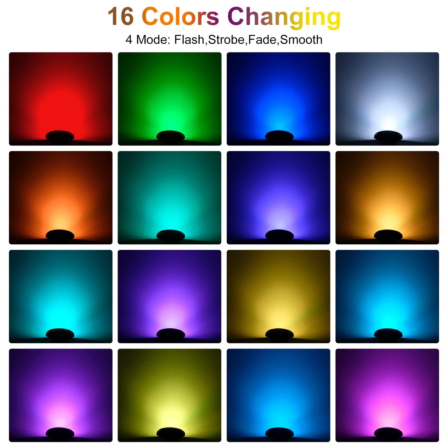 CREPOW RGBW Pond Lights with Timer, 18 LED Underwater Submersible Fountain Lights Color Changing Landscape Spotlights Remote Control IP68 Waterproof for Fish Aquarium Tank Yard Garden Pool (Set of 6)