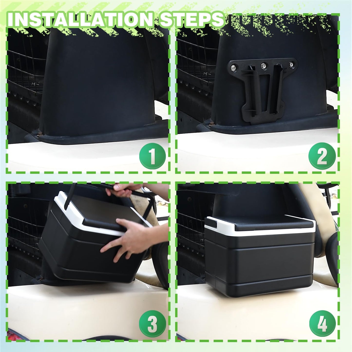 Shu-Ran Golf Cart Cooler, Insulated Golf Cart Cooler with Mounting Bracket for Club Car Precedent Tempo and Onward OEM 102588101 103886801, Lightweight & Portable, Easy Installation