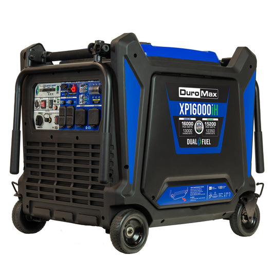 DuroMax XP16000iH 16,000-Watt Dual Fuel Portable Digital Inverter Generator - Gas & Propane, Remote Electric Start, Whole Home Power Backup, Transfer Switch Ready, RV & Emergency Ready