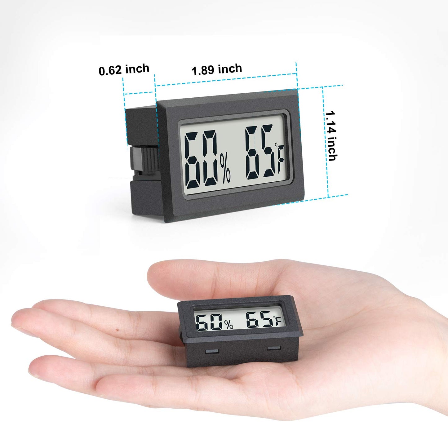 Mini Digital Thermometer 2-Pack Hygrometer Indoor Humidity Monitor Temperature Humidity Gauge Meter with Fahrenheit (℉) for Greenhouse, Garden, Cellar, Closet Etc by DWEPTU