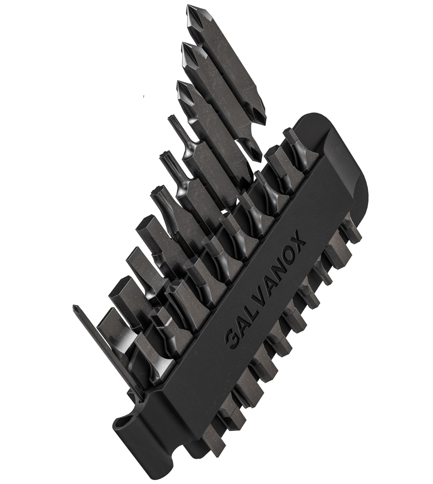 Galvanox 23PC Accessories Set, Compatible with Leatherman Multi-Tools [59HRC] Hardened Double-Sided 21 Piece Bit Kit with Driver Extender, Hex Adapter and Sheath Holder (Black)
