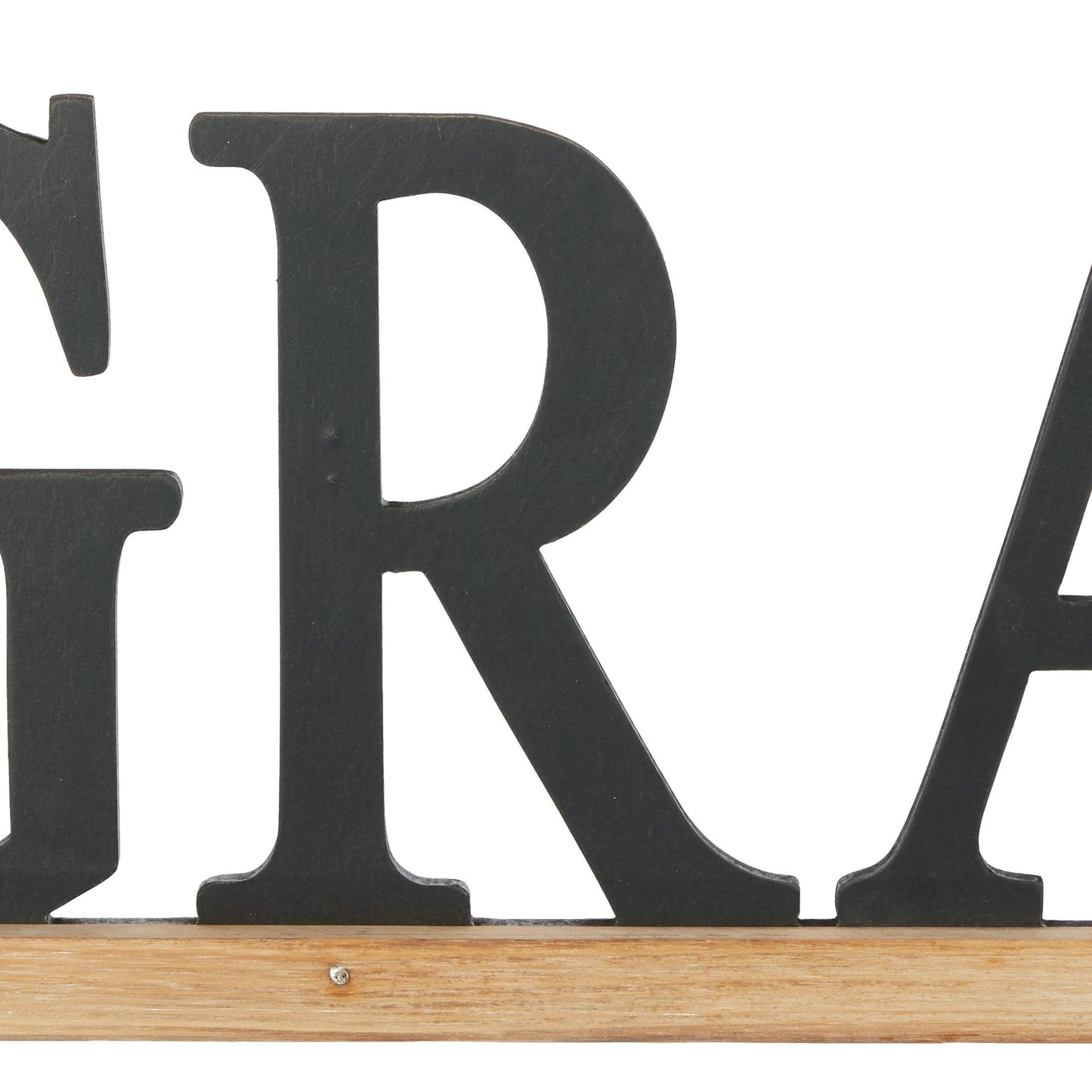 Deco 79 Wood Sign Home Wall Decor Grateful Wall Sculpture, Wall Art 48" x 1" x 10", Black