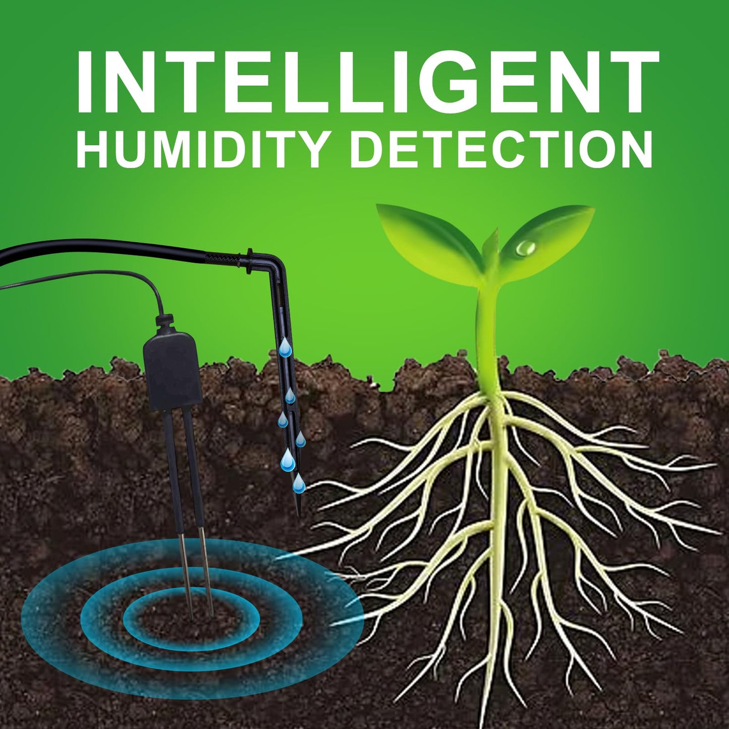 Drip Irrigation kit Indoor Plant Irrigation System Automatic Plant Waterer Plant Humidity Sensor Timer Water drip System kit to Growing Tent IKEA self Watering Automatic Mister kit Greenhouse（1 Sets）