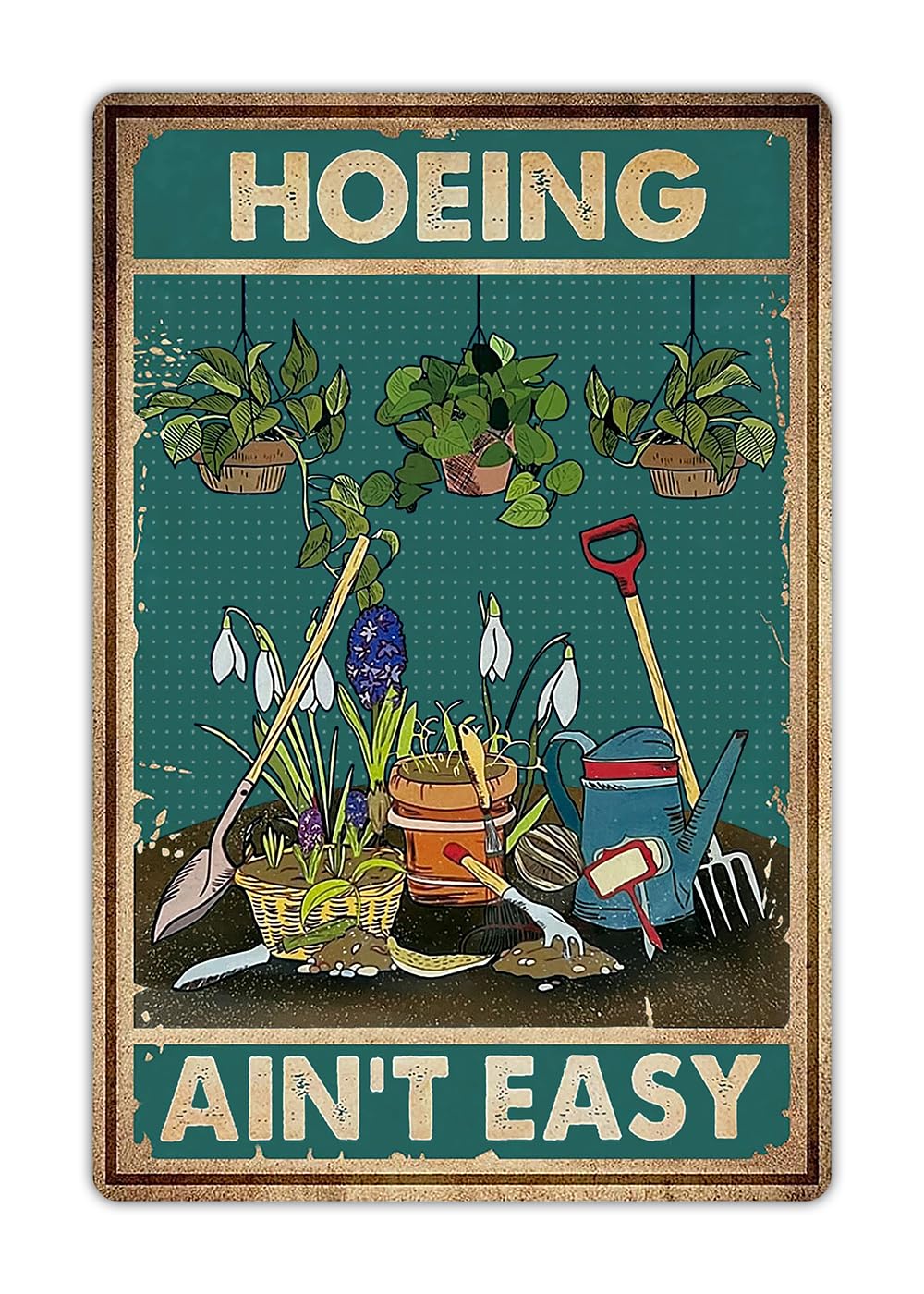 Artlunar Funny Garden Sign Outside Decor - Humorous Gardening Gift for Women Enthusiasts, 12" x 8" (980)
