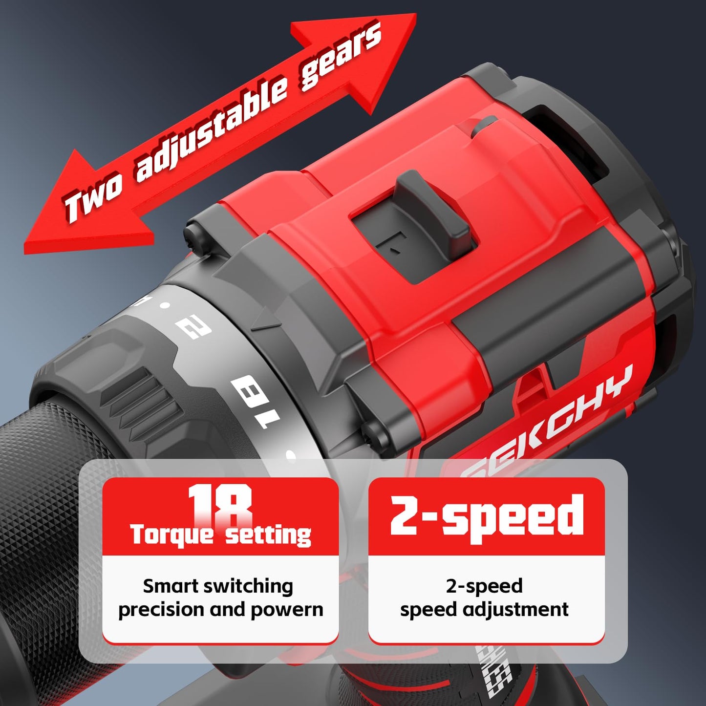 20V Cordless Drill Driver Kit with 2 Batteries - 70Nm High Torque Power Tool, 26-Piece Accessory Set & Fast Charger, LED Work Light for Wood, Metal and Masonry Drilling
