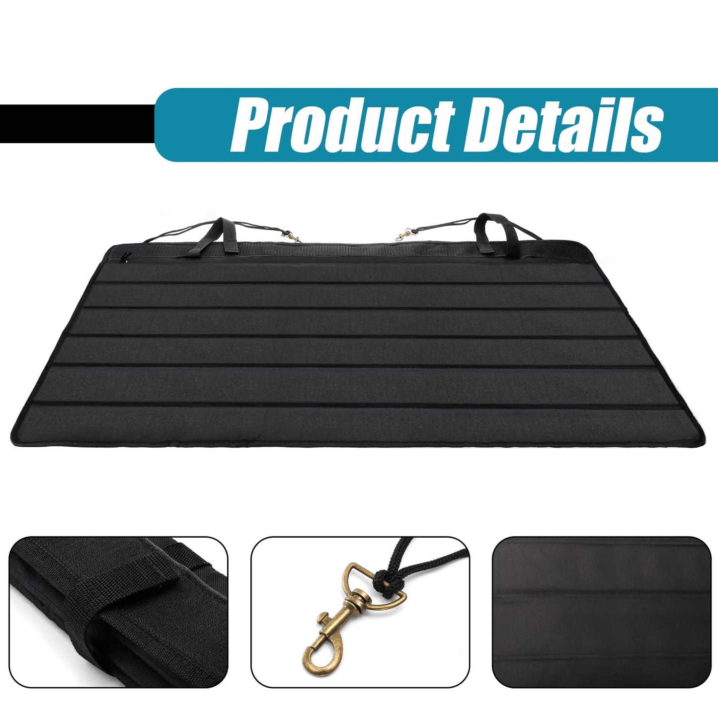 Yesland Large Bumper Guard for Cars, 37 x 25 in Car Rear Bumper Protector, Foldable Universal SUV Trunk Mat, Cargo Liner Floor Mats for Preventing Scratches While Loading/Unloading, Black