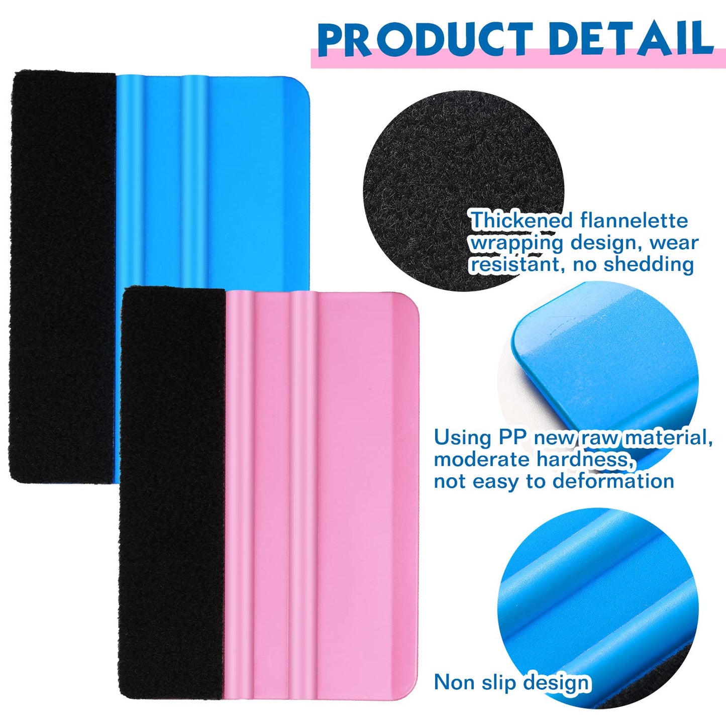 Spakon 4 Pcs Weeding Tools for Vinyl, 2 Pcs Air Release Pen Glitter Craft Weeding Point Retractable Pin Pen with 2 Pcs Felt Squeegees Scraper for Crafting Weeding Essential Adhesive Vinyl