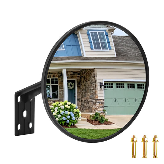 Convex Mirror, 8" Concave Mirror Adjustable Wide Angle View Indoor/Outdoor Acrylic Security Mirror, Corner Mirror Blindspot for Wall, Parking Garage, Driveway, Store, Room and Traffic Safety