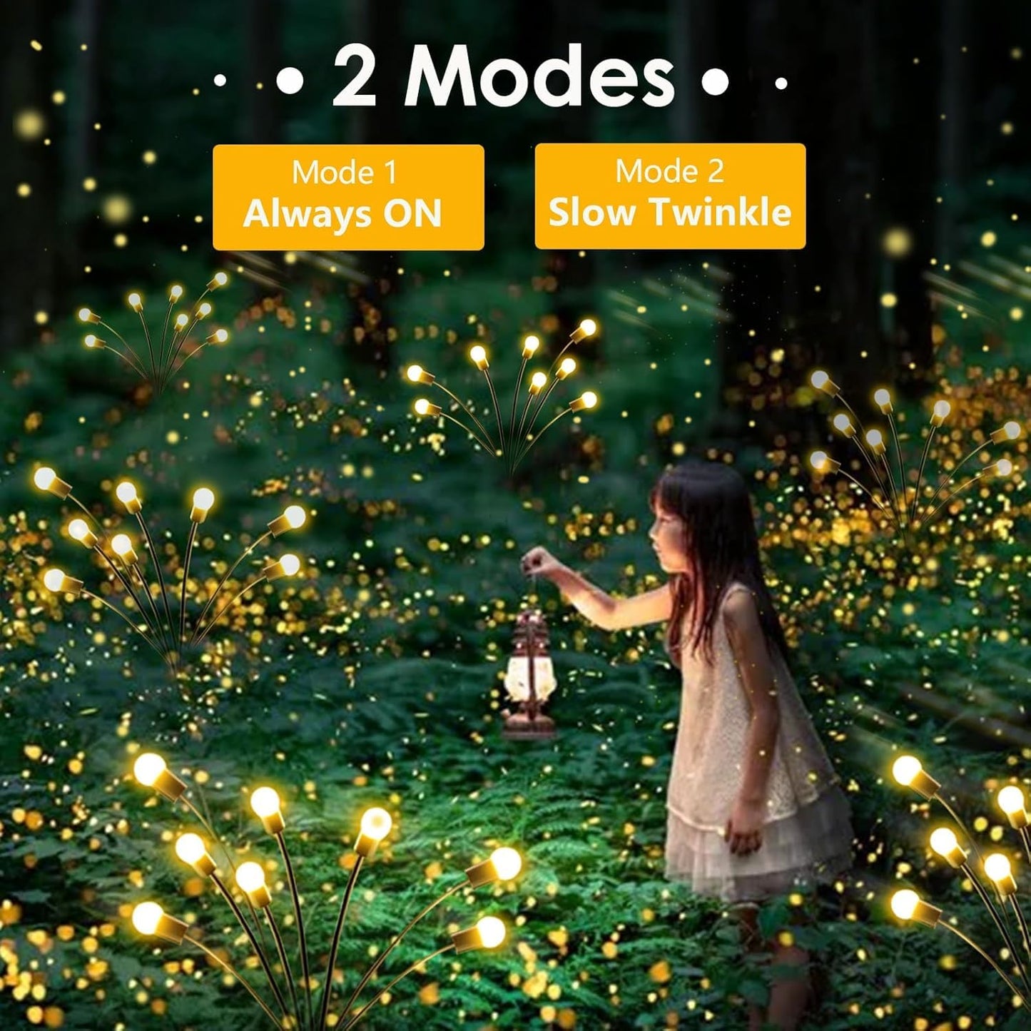 6-Pack Garden Solar Lights, 48 LED Solar Lights Outdoor for Garden Decor, Waterproof Firefly Light Outdoor (Sway by Wind), Swaying Light for Outside Yard Pathway Landscape Decorations (Warm White)