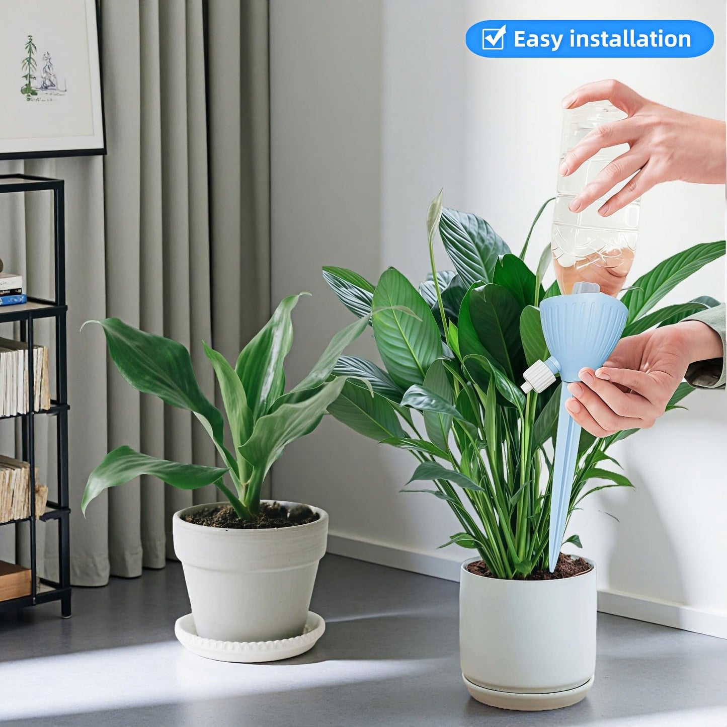 Self-Watering Spikes for Plants, Adjustable Dripping Irrigation Stakes with Valve, Automatic Watering System for Indoor & Outdoor Potted Plants, Universal Fit 28-30mm Bottles (2 Pack)
