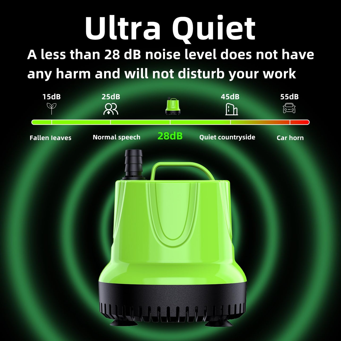 FREESEA Fountain Submersible Water Pump: 660GPH 40W Small Sump Pump - Pond Pump for Outdoor Hydroponic Statuary Waterfall Aquarium Fish Tank