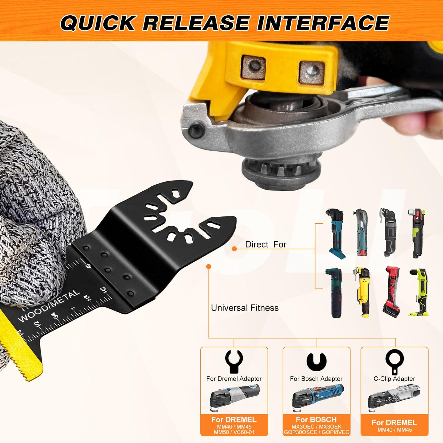 AIFICUT 31 PCS Multi Tool Blade Kits, Professional Titanium Oscillating Tool Blades for Metal, Wood, Plastic, Quick Release Oscillating Saw Blades Compatible with Dewalt Milwaukee Ryobi Rockwell Fein