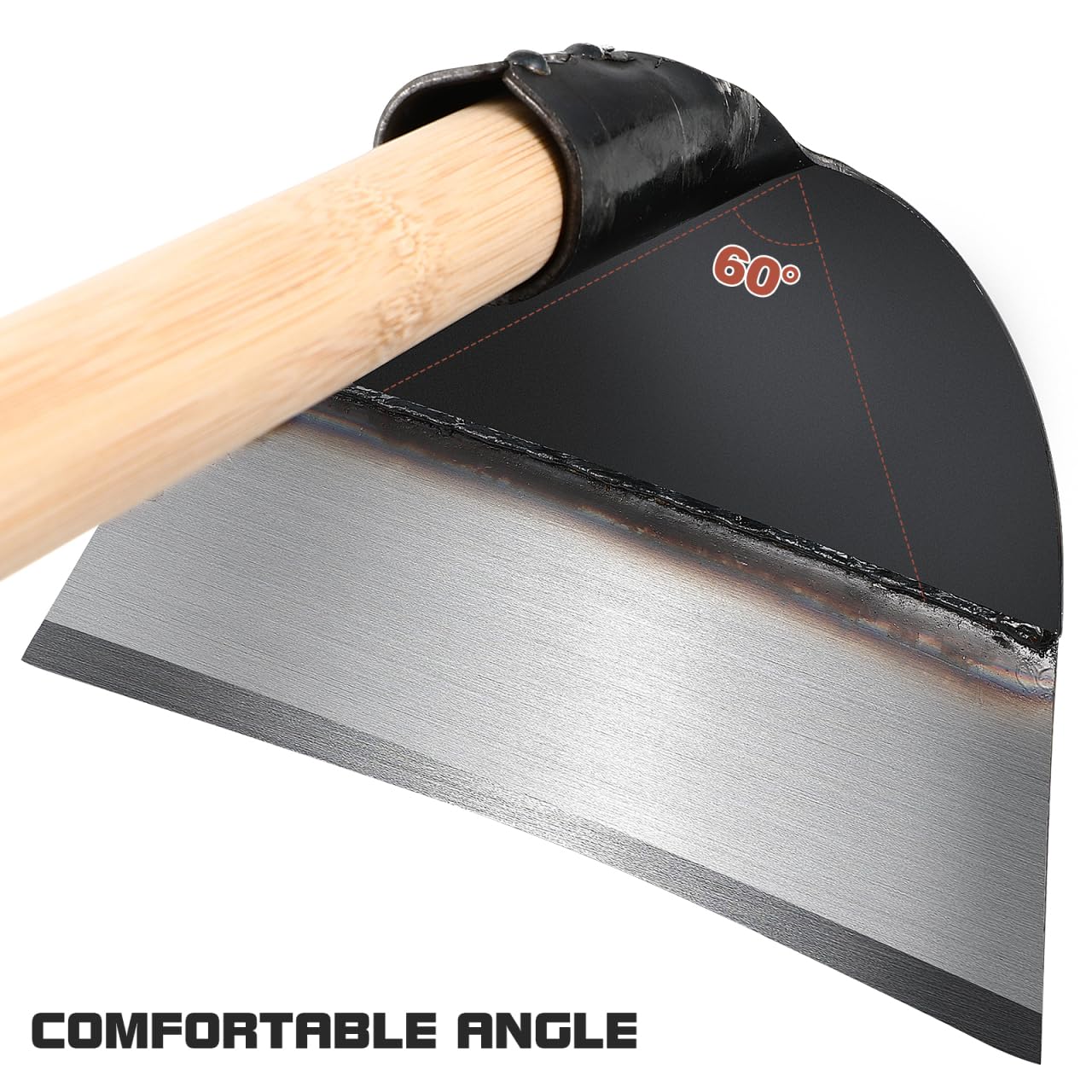 Ipetboom Garden Hoe Tool - 23.5cm/9.25in Heavy Duty Manganese Steel Blade Without Handle - Multi-Purpose Hand Hoe for Weeding Soil Loosening and Farming Gardening Garden Maintenance