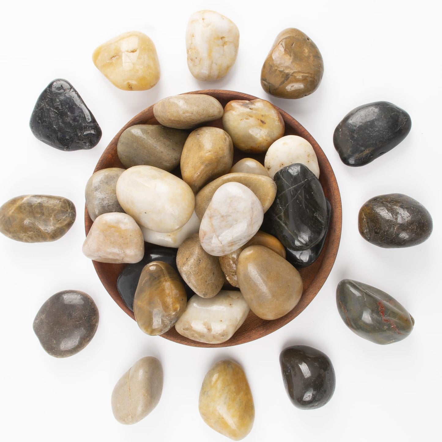 40lbs 1-2 Inch River Rocks, Decorative Mixed Pebbles for Garden Landscaping, Indoor Plants, Fish Tanks, Vases, and Succulents – Ideal for Home Decoration and Outdoor Gardens (Weight : 40 LB, Mixed)
