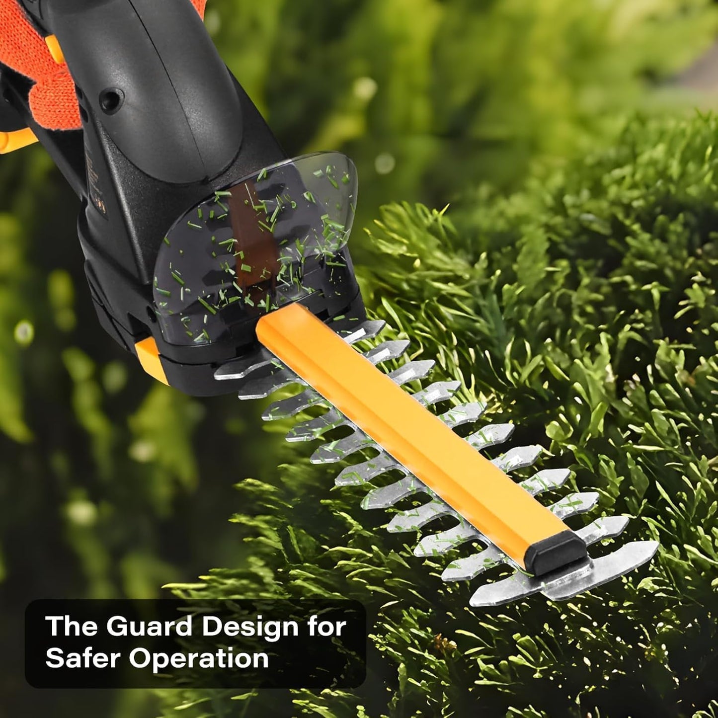 Cordless Hedge Trimmer (Tool Only), Compatible with DeWalt 20V MAX Battery, 2-in-1 Cordless Grass Shear 1500RPM, 3.3 lbs Handheld Shrub Clipper with Battery Protection, 8" & 4.7" Blades(Black)