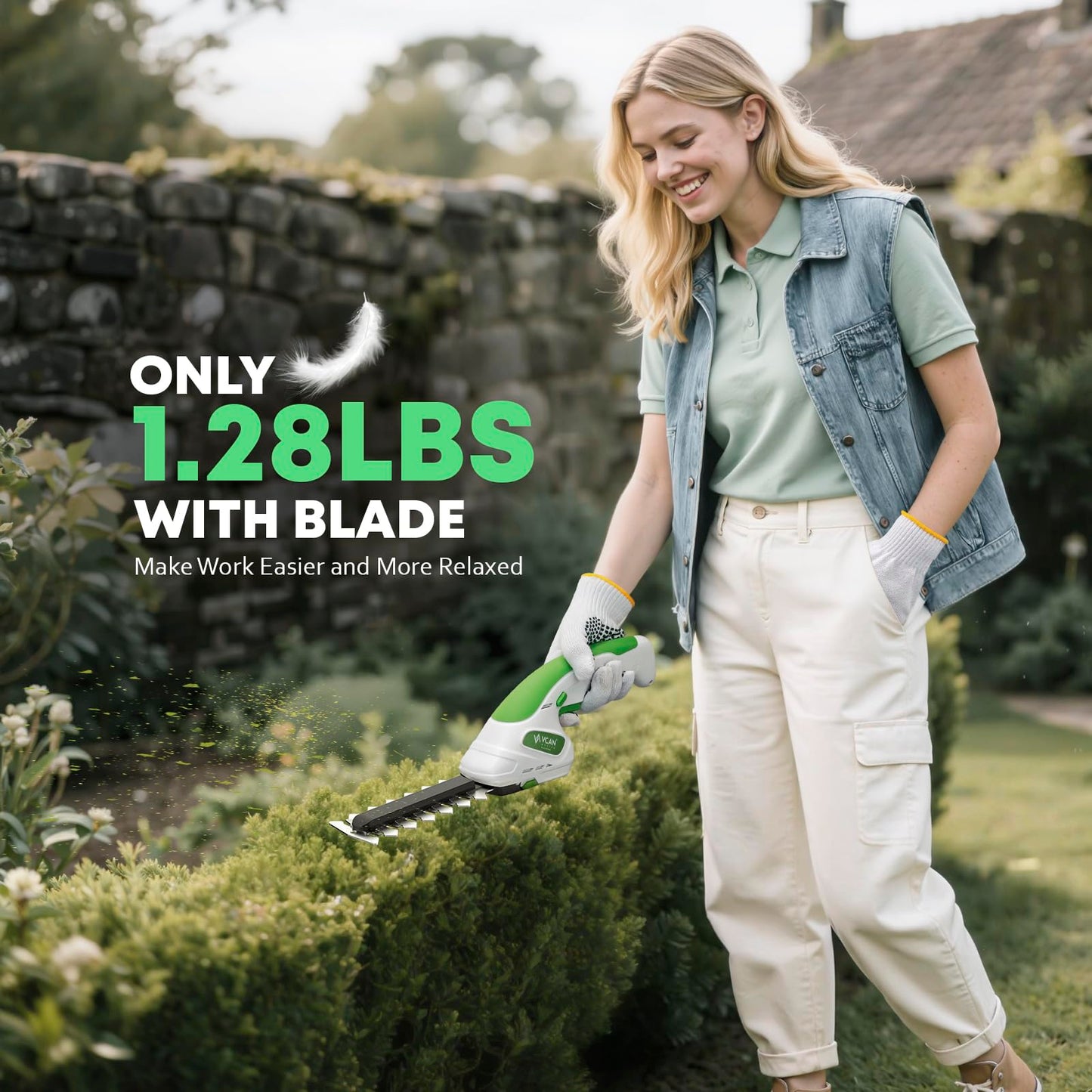 7.2V Hedge Trimmer Cordless | 2-in-1 Handheld Electric Shrub Trimmer & Grass Shear with Pruning Shears | 3.0Ah Lightweight Rechargeable Battery Powered for Garden, Yard, Lawn
