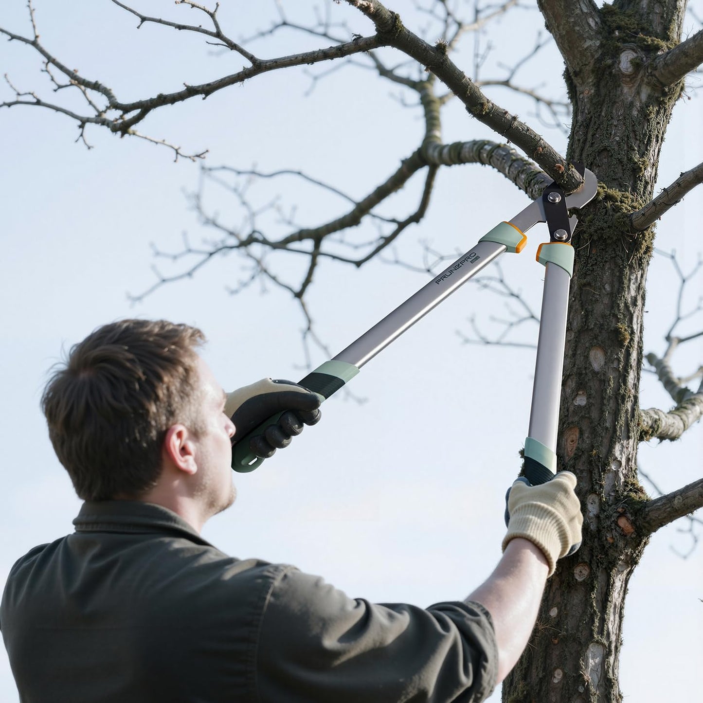PrunePro Loppers for Tree Trimming Stainless Steel Branch Cutter Heavy Duty Bypass Tree Pruner Rust Resistant Sharp Blade Up to 2" Tree Limb Trimmer for Gardening