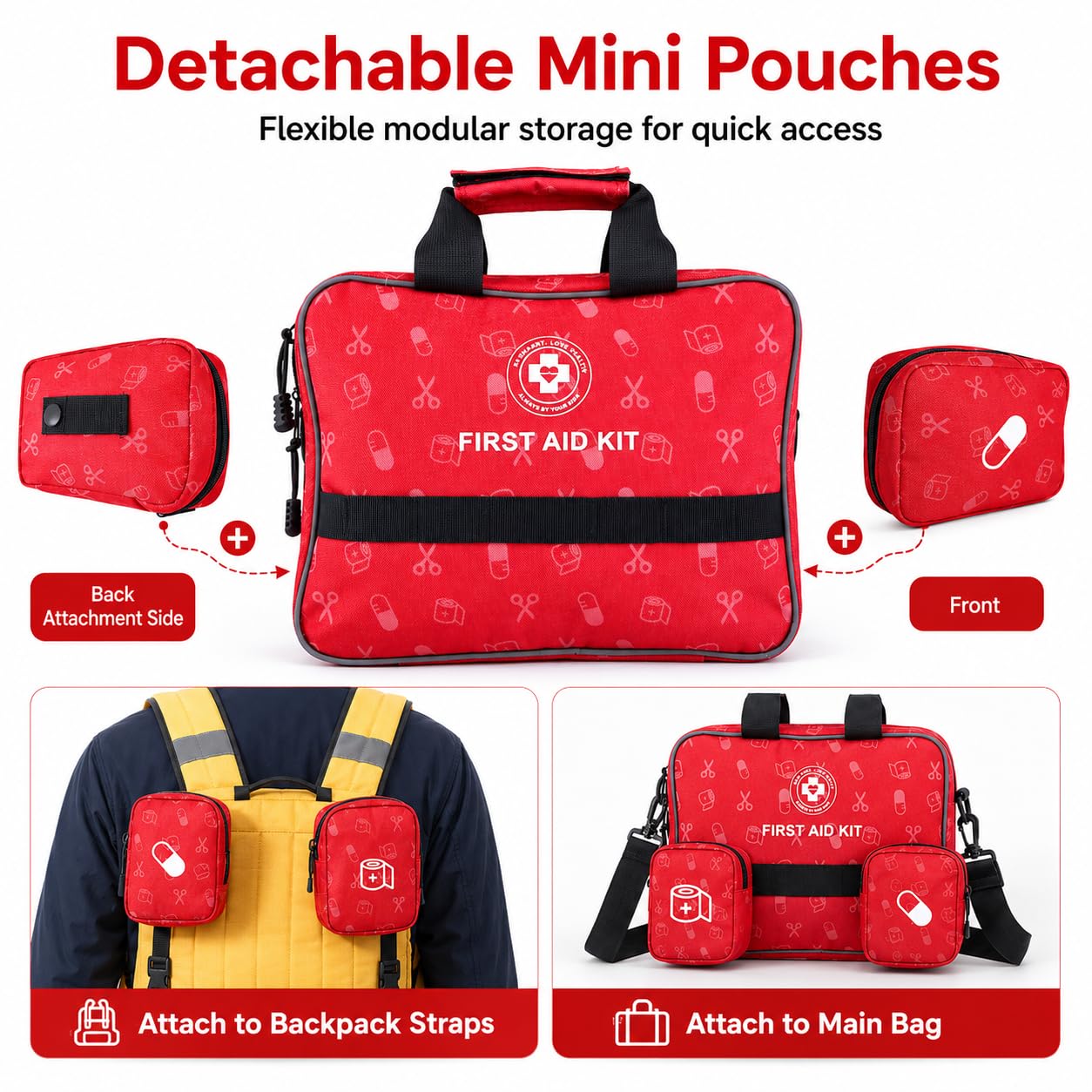 All-in-One Premium 530 Piece Emergency First Aid Kit, Large Medical Kit for Home, Car, Camping, Travel, Hiking, Sports & Outdoor