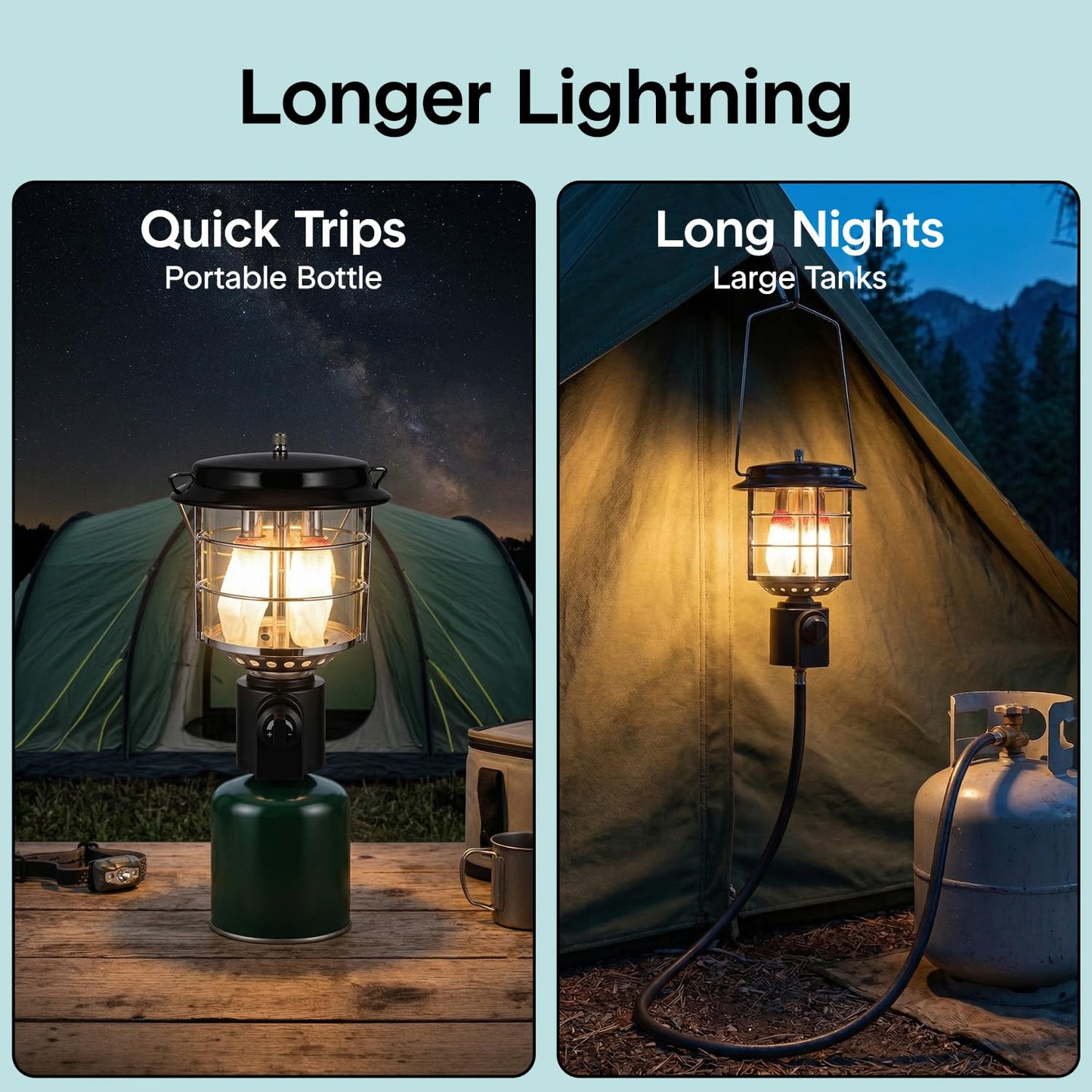 Camping Lantern 1500 Lumens, Bright Outdoor Lantern with Adjustable Light, Easy Ignition, Durable Design, Propane Lantern for Camping, Hurricane and Backup Use