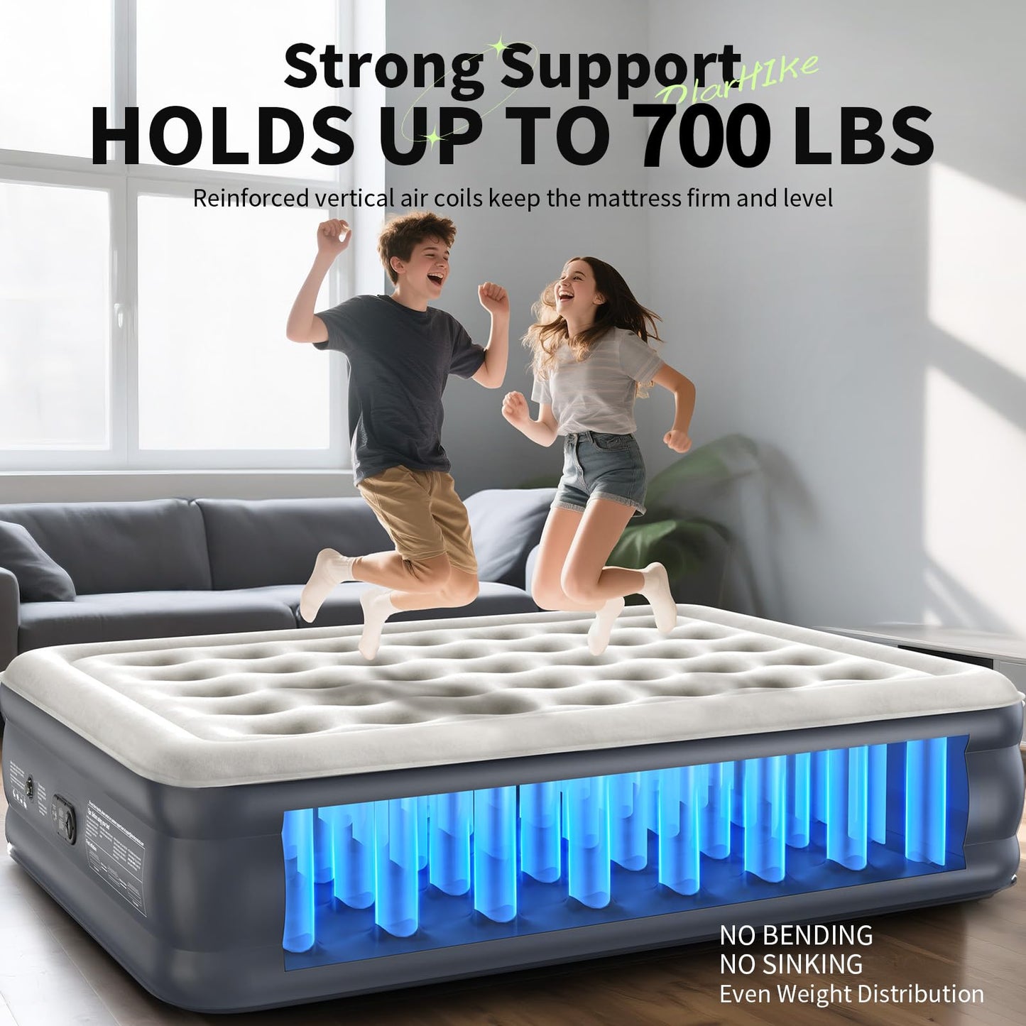 OlarHike Air Mattress Queen with Built in Pump, Inflatable Mattress Blow up Mattress, 18" Colchones Inflables Foldable Air Bed for Guest & Home, Ideal for Camping, 700lbs,Gift for mom