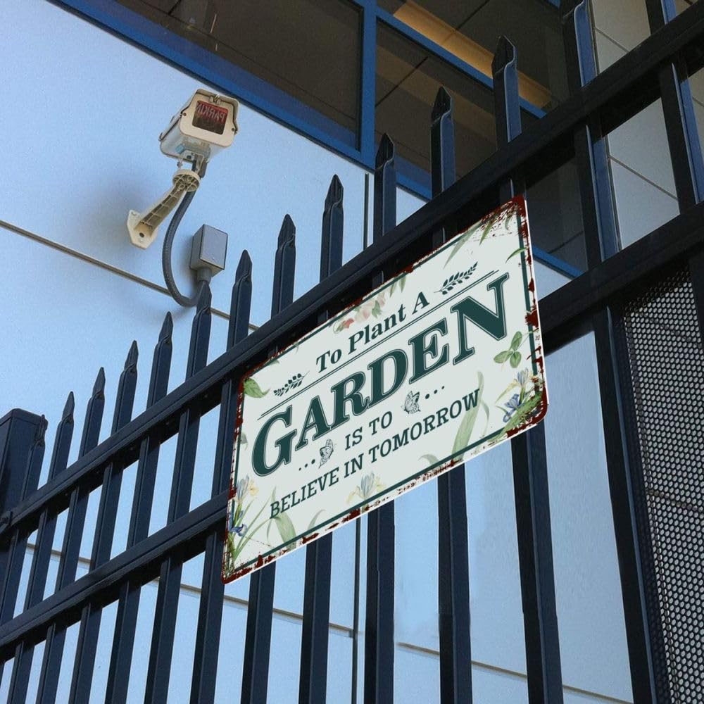 Retro Metal Signs Bundle: 'What a Wonderful World' & More - 4pc Set, 12x8 Inch, Decorative Garden Art for Yard & Porch