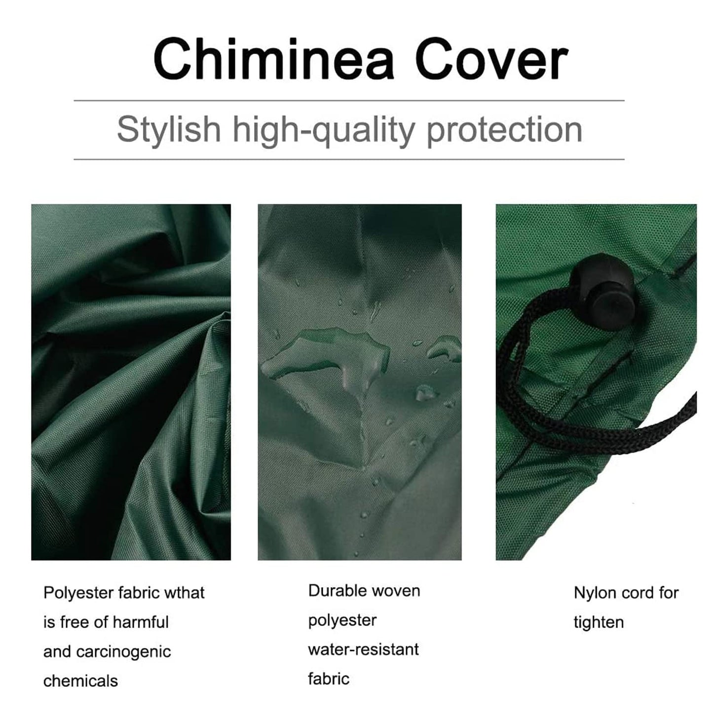 Chiminea Covers Waterproof, Protective Fire Pit Heater Cover, Outdoor Patio Chiminea Caps, Outdoor Patio Chiminea Covers Durable Wood Burning Chimineas Covers for Clay Chiminea (Black)