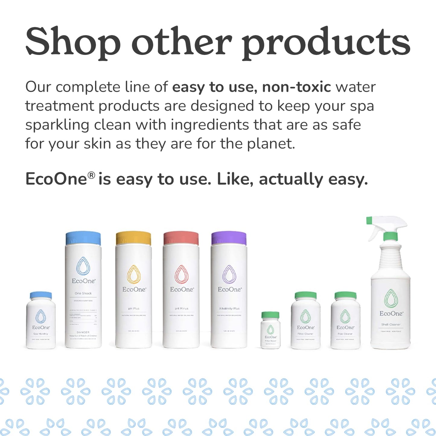 EcoOne Hot Tub Chemical Maintenance & Supply Kit | Spa Shock, Conditioner & Purification Kit | Contains Oneshock Chlorine Granular, SPA Monthly Conditioner & Filter Cleanser | 3 Month Supply