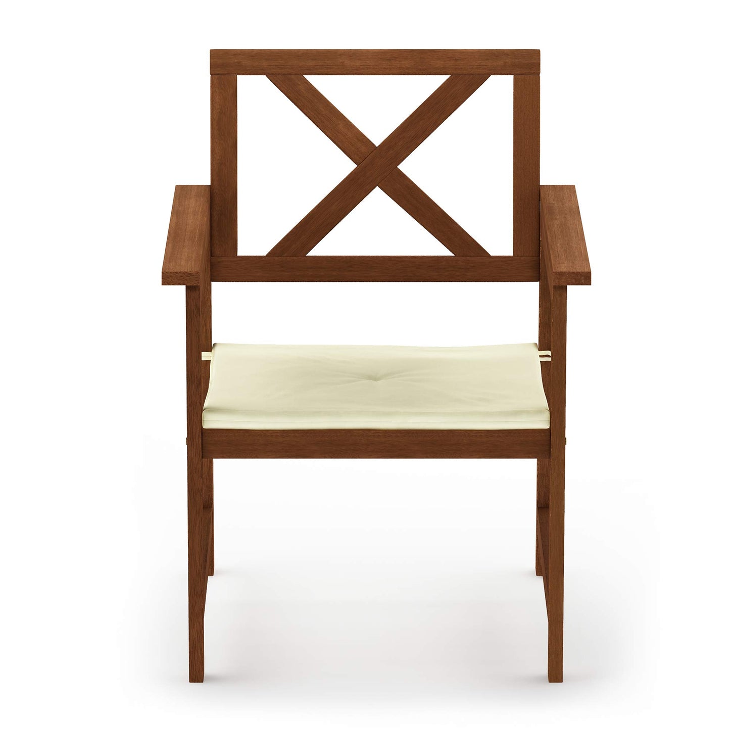 Furinno FG18112C Tioman Hardwood X Back Arm Chair in Teak Oil with Cushion, Natural