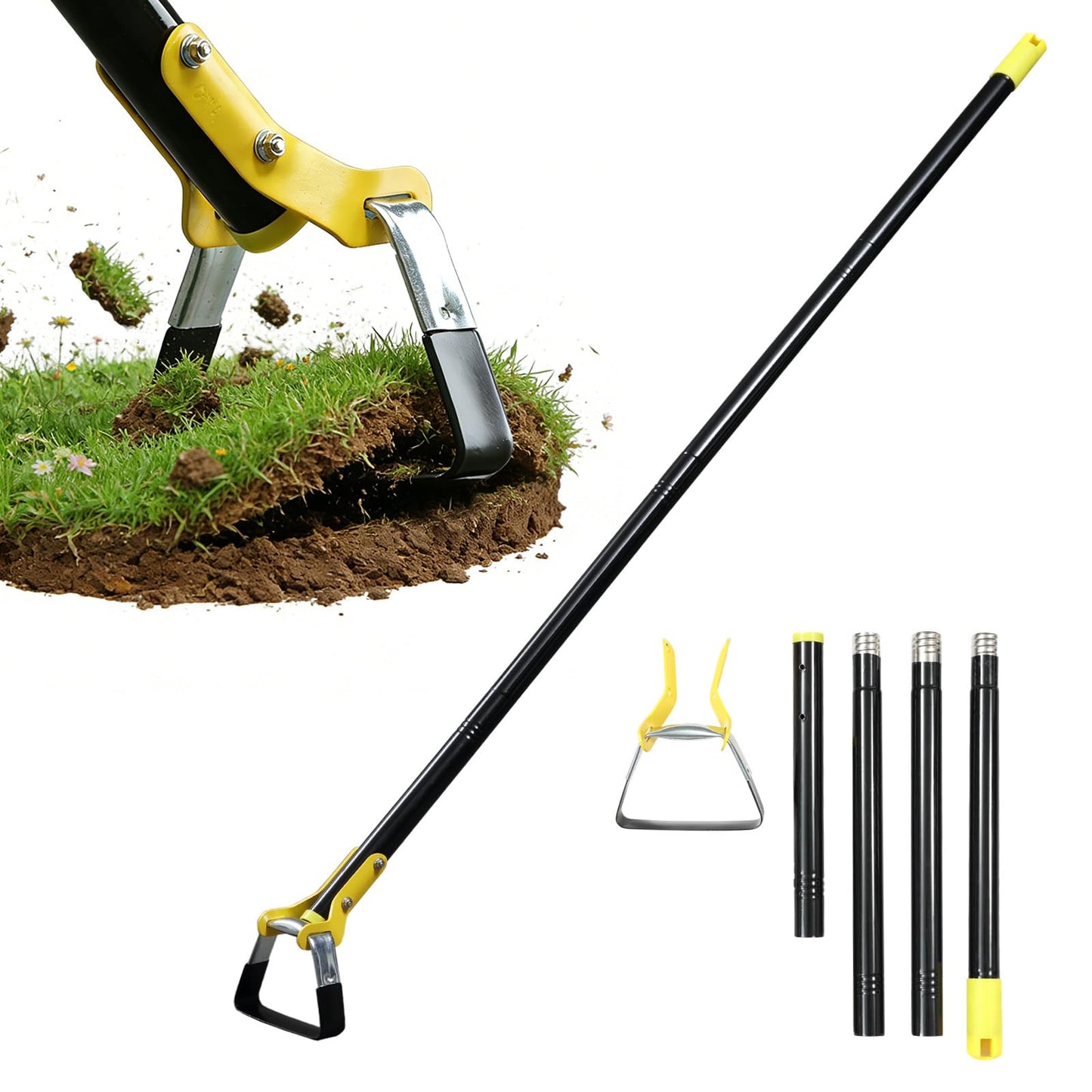 THANKSFINE Stirrup Hoe,Effcient Scuffle Hoes with Sharp Blade,Adjustable Long-Handle Scuffle Hoe Garden Tool with 30-72 Inch,Action Hoe,Hula Hoes Garden Tool for Raised beds,Vegetable and Flower beds