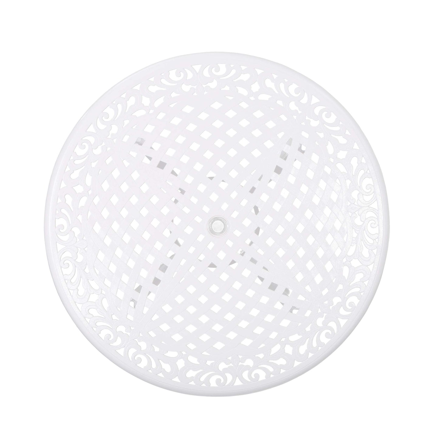 Christopher Knight Home Simon Outdoor Aluminum Round Dining Table, White