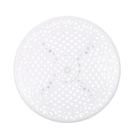 Christopher Knight Home Simon Outdoor Aluminum Round Dining Table, White