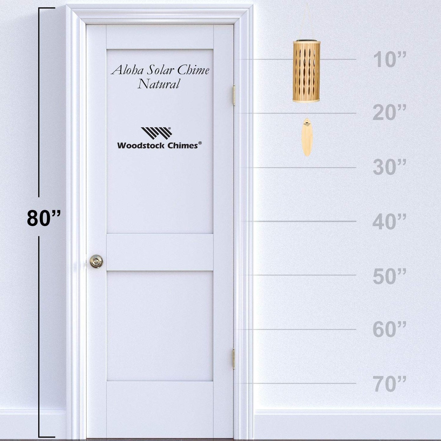Woodstock Chimes Signature Collection, Aloha Solar Chime, 28'' Natural Decor Designs - Solar Chimes Wind Chimes for Outdoor, Patio, Home or Garden Décor (ACSN)