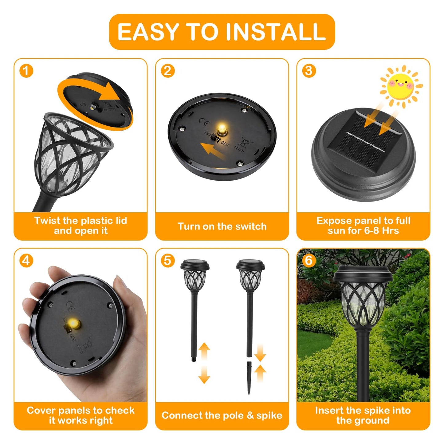 ruhotili Solar Lights Outdoor 12 Pack Solar Garden Lights Waterproof IP65 Solar Landscape Lights Solar Pathway Lights for Patio, Yard, Driveway Decoration (Warm White
