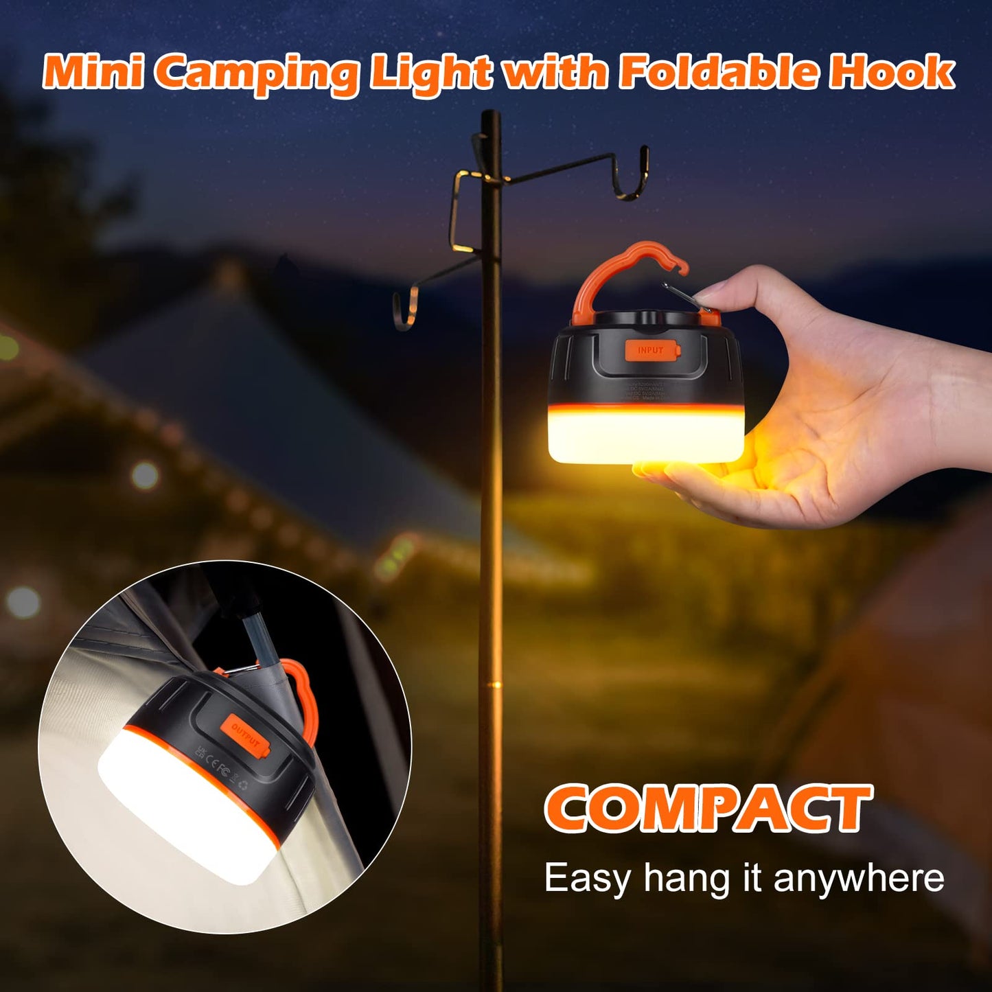 Sinvitron LED Camping Lantern Rechargeable,Tent Lights with Remote Control,1000LM Up to150H Running,5200mAh Camping Light, Emergency Light for Hurricane,Power Outages,Outdoor, Hiking, Home,Fishing