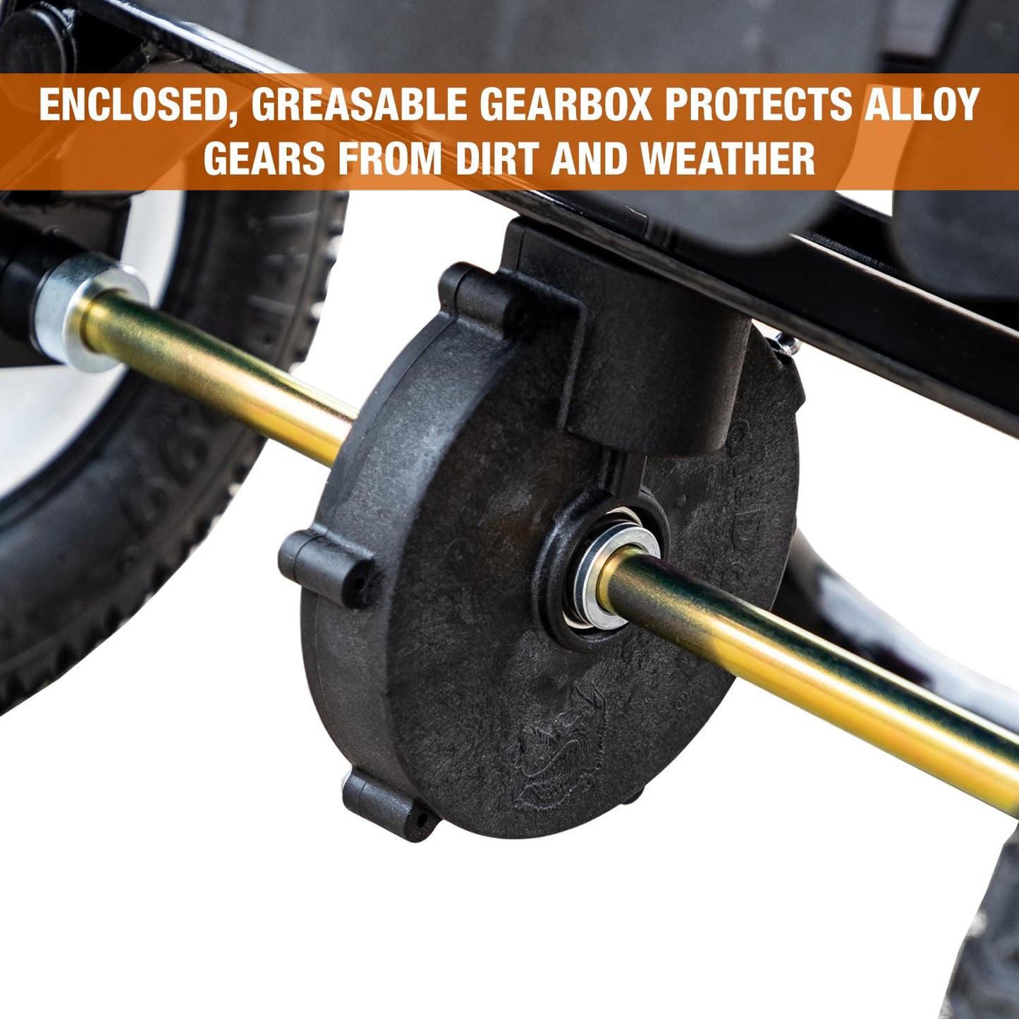Buyers Products 3039632R Grounds Keeper All Season, Broadcast Walk Behind Push Spreader, 100lb Capacity, For Seed, Fertilizer, Winter Salt & Snow Melt, Included Grate & Cover With Enclosed Gearbox